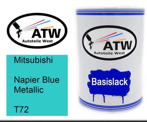 Mitsubishi, Napier Blue Metallic, T72: 500ml Lackdose, von ATW Autoteile West.